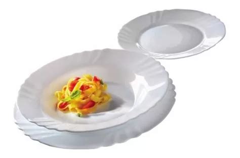 Set Vajilla Bormioli Ebro Plato Playo Hondo Postre X18 Pzs MercadoLibre