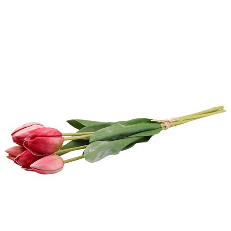 Floristik24 fr Tulipe artificielle rouge fleur printanière 48cm lot de 5