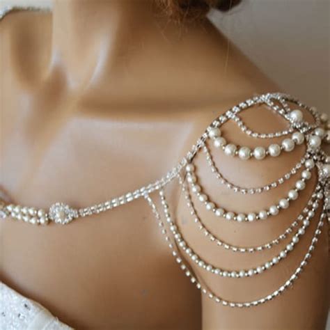 Pearl Shoulder Necklace Wedding Dress For Shoulder Jewelry Etsy