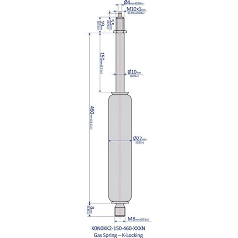 Bansbach Easylift K Locking Gas Spring Mm Rod Dia Lb