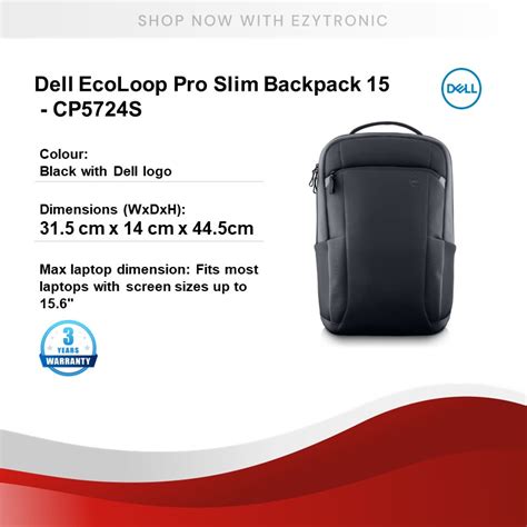 Dell Ecoloop Pro Slim Backpack 15 Cp5724s Shopee Malaysia