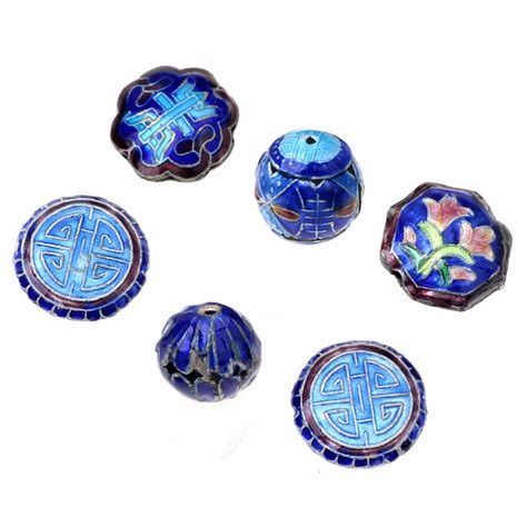 6PCS Chinese Classical Style Enamel Handmade Craft Flower Cloisonne