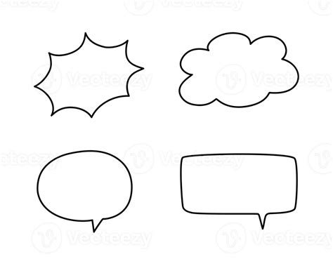 Doodle Speech Bubble Hand Drawn Speech Balloon And Chat Bubble Line Art 23290616 Png