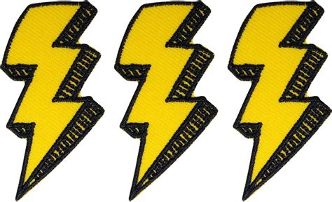 Amazon Octory 3 PCS Thunderbolt Flash Storm Lightning Iron On