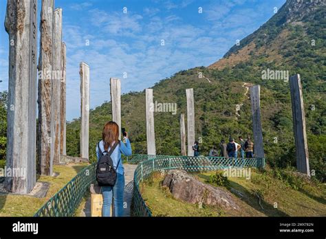 Hong Kong Lantau Island The Wisdom Path Is A Monument Of 38 Wooden