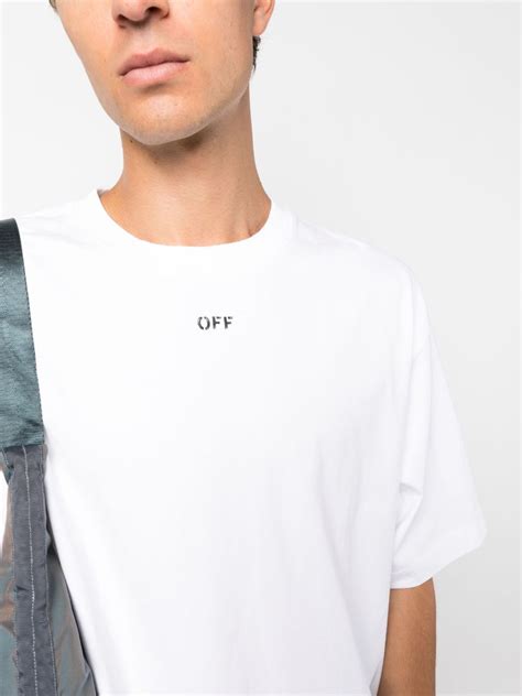 Off White Logo Print Cotton T Shirt Farfetch