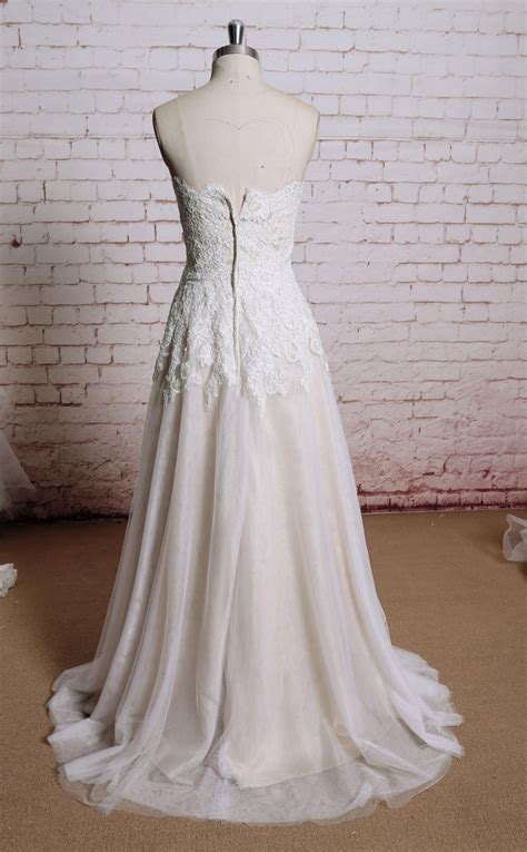 Champagne Lace Wedding Dress Bridal Gown Wedding Gown A Line Wedding