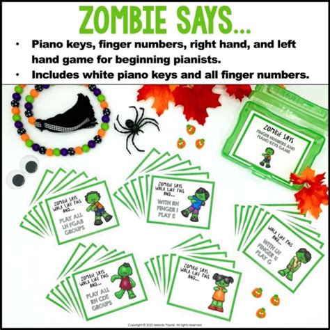 Halloween Piano Game Zombie Says Right Left Finger Numbers Piano