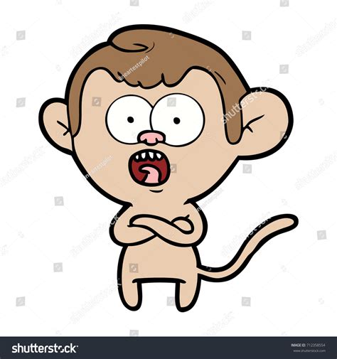 Vektor Stok Cartoon Shocked Monkey Tanpa Royalti 712358554 Shutterstock