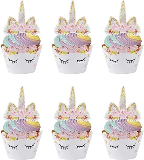 Topper Per Torte Di Unicorno Cupcake Wrapper Per Bambina Bambini