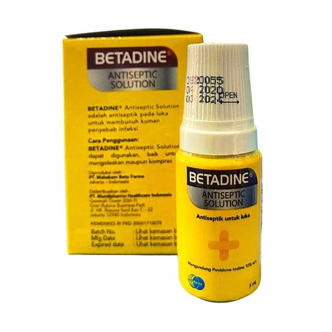 Betadine Solution 5 Ml Antiseptik Infeksi Kulit Lifepack Lifepackid