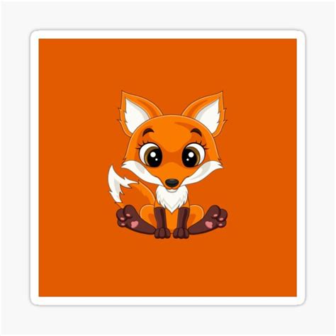 Cute Fox Sticker For Sale By Goalmachine20 Redbubble