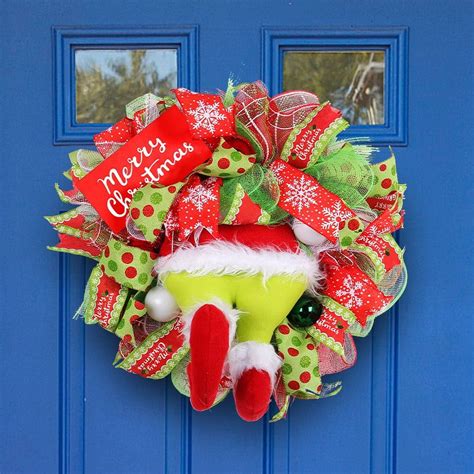 Grinch Wreath Christmas Thief Wreath How The Christmas Thief Stole