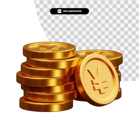 Premium Psd Stack Of Golden Coins 3d Rendering Isolated