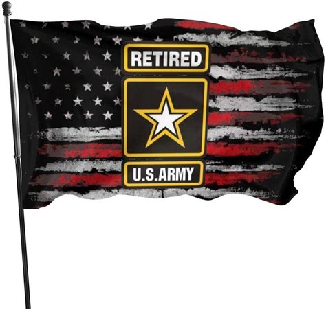 Zikely Banner Decorativo Retired Us Army Logo Flags 3x5 Feet Flags With