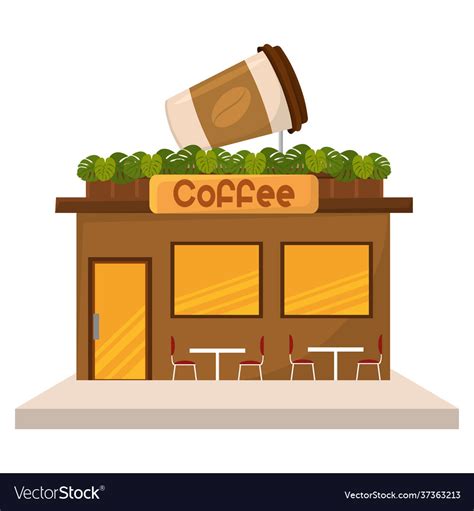 Isolated coffee shop Royalty Free Vector Image