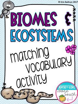 Biomes And Ecosystems Vocabulary Matching Activity Vocabulary