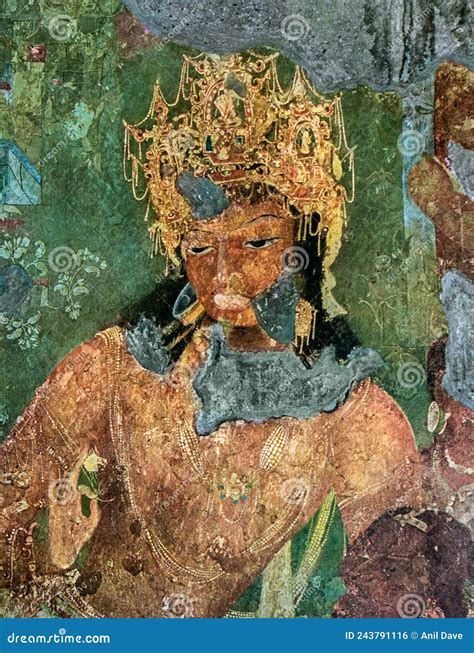 Vajrapani Frescoes At Ajanta Rock Cut Buddhist Caves Editorial Photo