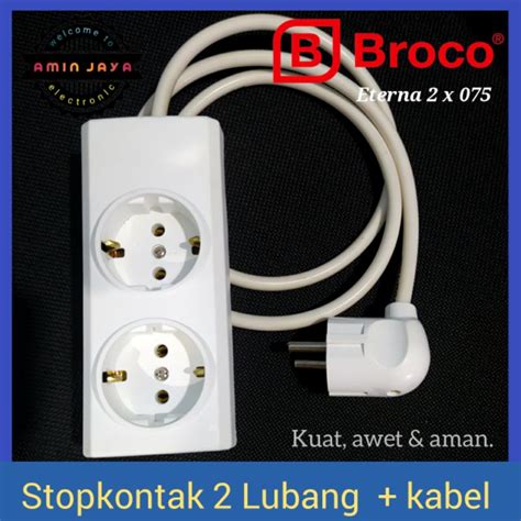 Jual Kabel Sambung Listrik Kabel Extension 2 Lubang SNI Broco Eterna