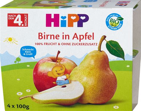 Hipp Früchte Birne in Apfel nach dem 4 Monat 400 g dm at