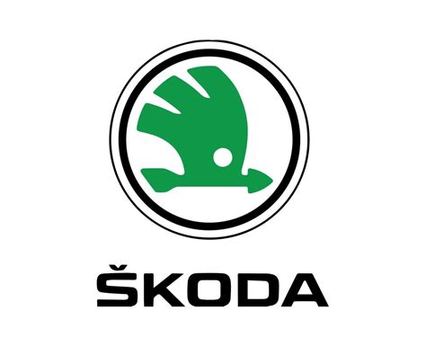 Skoda Brand Logo Car Symbol With Name Green And Black Design Czech ...