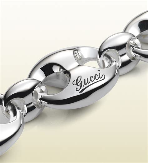 Gucci Bracelet In Sterling Silver With Large Marina Chain Motif In