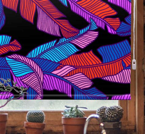 Colorful leaves art Flower blind - TenStickers