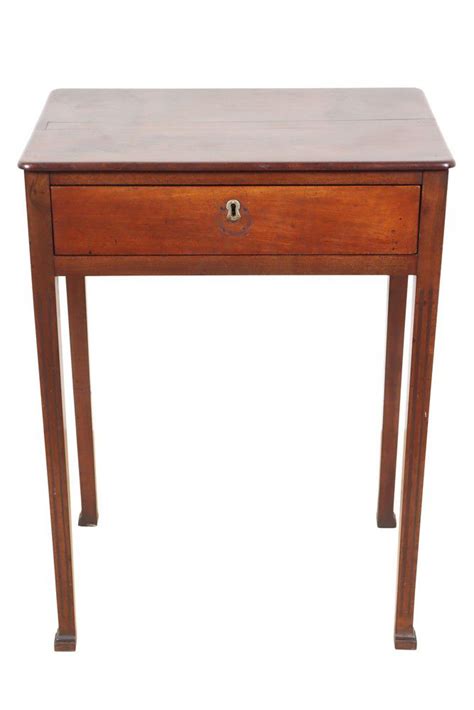 Side Table Georgian Mahogany Single Drawers With Squared Tables