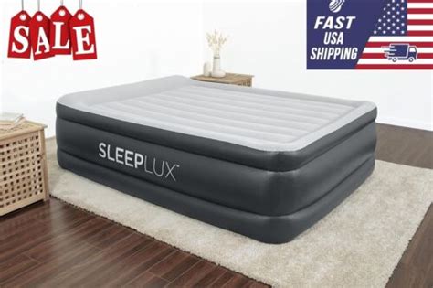 SleepLux Durable Inflatable Air Mattress With Built In Pump Pillow And