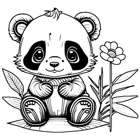 Leuke Babypanda Kleurplaat Creative Fabrica