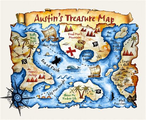 customized treasure map etsy