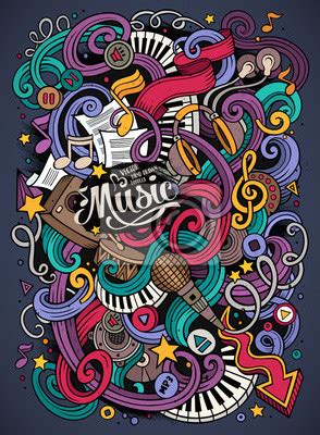 Cartoon Hand Drawn Doodles Musical Illustration Posters For The Wall