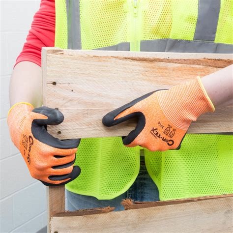 Cordova Cor Tex Hi Vis Orange HPPE Synthetic Fiber Gloves With Black