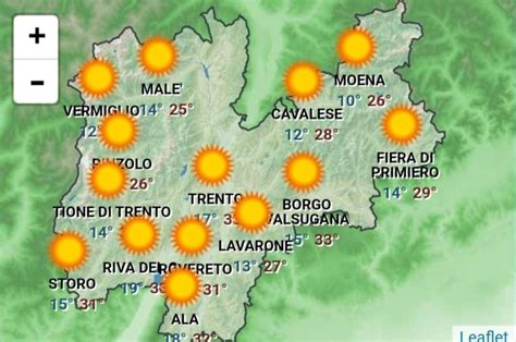 Meteo Trentino ondata di calore fino a martedì poi temporali