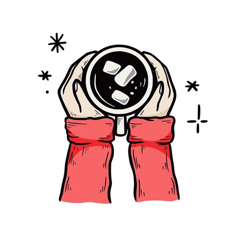 Woman Hand Hold Hot Winter Drink Cup Vector Art At Vecteezy