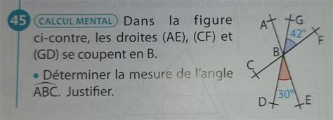 Calcul Mental Dans La Figure Ci Contre Les Droites Ae Cf Et