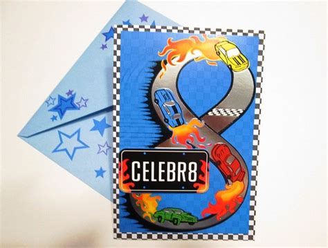 Handmade Super Sized Birthday Card Hot Wheels Celebr8 Race Birthday