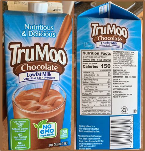 Trumoo Chocolate Milk Carton Nutrition Facts - Bios Pics