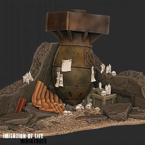 3d Printable Warhead Shrine Post Apocalyptic Terrain By Imitation Of