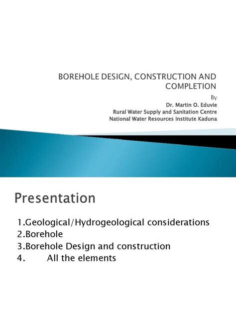 Final Borehole Design and Construction | PDF | Rock (Geology) | Geology