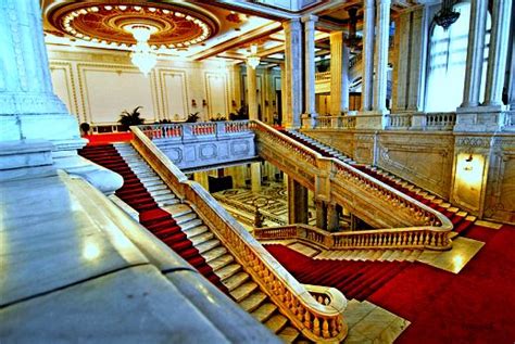 Interior Palace Of Parliament Bucharest Romania Largest Public