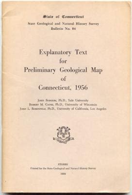 Explanatory Text For Preliminary Geological Map Of Connecticut