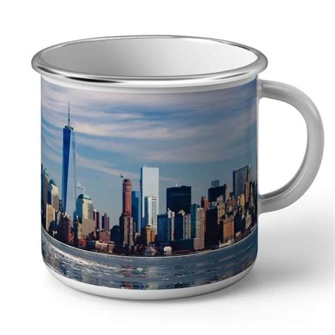 Mug en Métal Emaillé Vue De New York Brodway Paysage Urbain Cdiscount