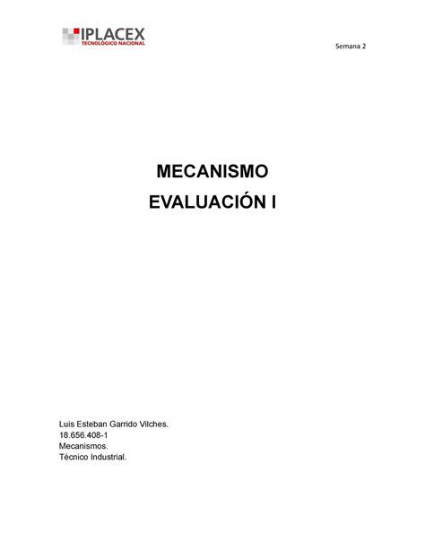 Eva Mecanismos Evaluacion Mecanismo Mecanismo Evaluaci N I Luis