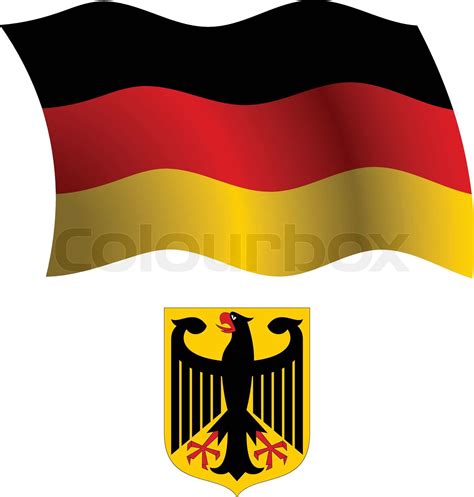 Deutschland Wellig Flagge Und Wappen Stock Vektor Colourbox