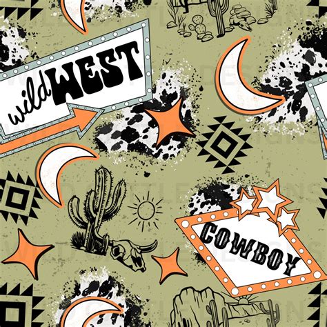 Cowboy Vibes Seamless - Etsy