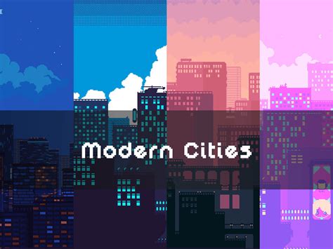 Free City Backgrounds Pixel Art by 2D Game Assets on Dribbble