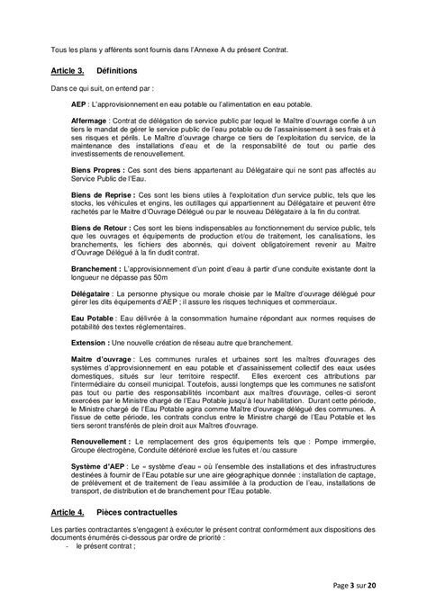 Exemple De Contrat D Affermage Par Sahondra Fichier Pdf