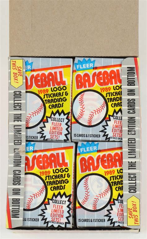 1989 Fleer Baseball Wax Box With 36 Packs Pristine Auction