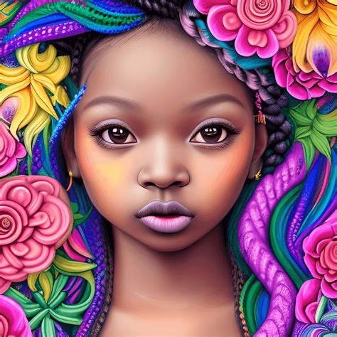 Intricately Beautiful Dark Skin Baby Girl Hiding · Creative Fabrica